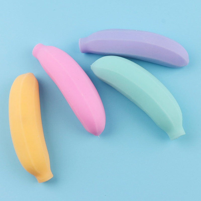 Mary Banana Stress Toys TPR+PVA Melar Mainan Stres Buah Pisang Nikmat Pesta Untuk Anak