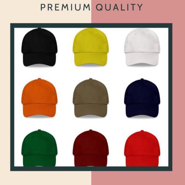 Topi Kanvas premium baseball 6 panel polos
