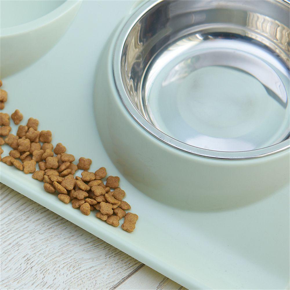 Solighter Pet Feeder Aksesoris Hewan Peliharaan Lereng Mangkuk Makanan &amp; Air Anti Selip Plastik