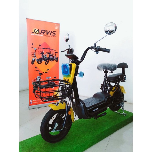 Sepeda Listrik Jarvis 3 Remote + Alarm Kuning