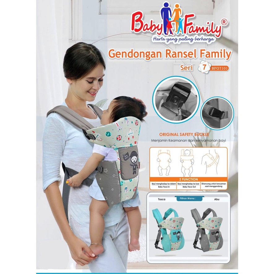 Gendongan Ransel Bayi Baby Scots Baby Family 7 BFG7101 / Family 8 BFG8101 / Bonnie BJG 3033 /  Family 10 BFG 1001