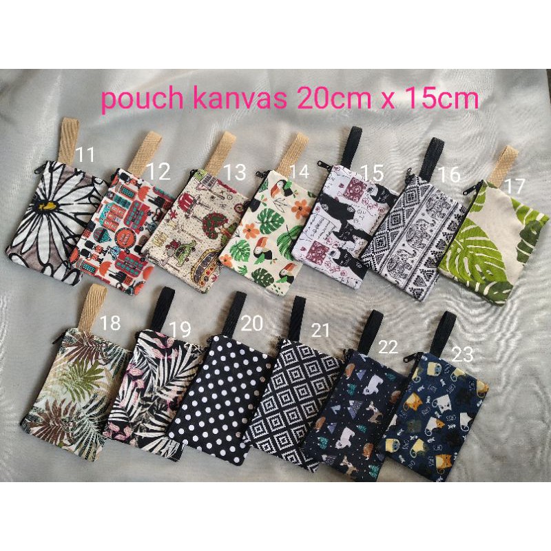 Pouch kanvas serbaguna, dompet kanvas, dompet souvenir