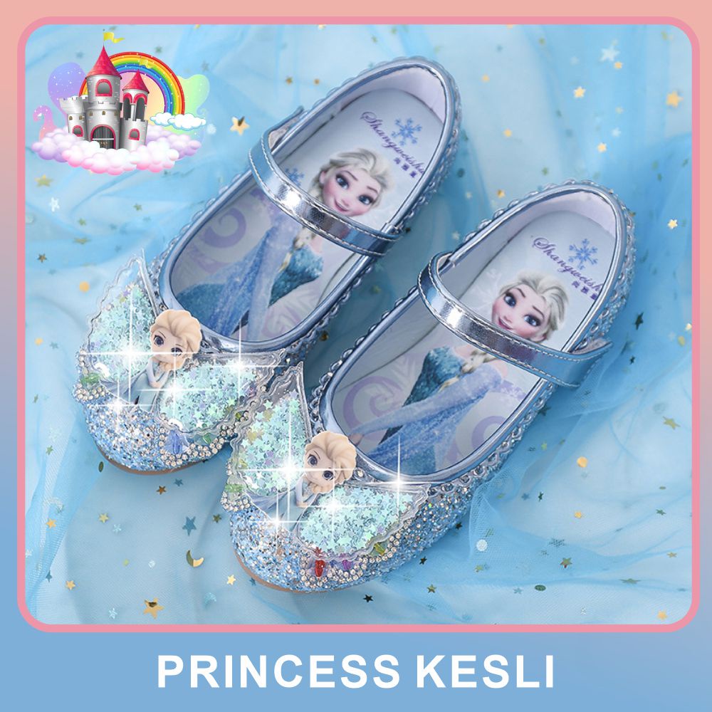 [PRINCESS KESLI] SIZE(25-32) Sepatu Pesta Anak Perempuan/Sepatu Elsa Frozen/sepatu anak perempuan 3-7tahun kado ulang tahun murah