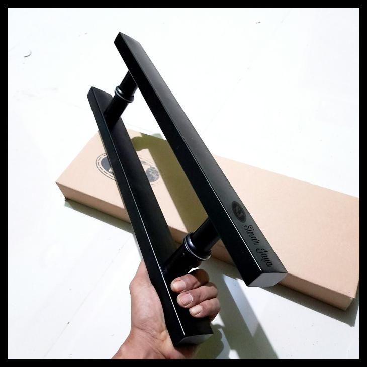 PROMO HANDLE PINTU RUMAH MINIMALIS GAGANG TRIKAN PINTU STAINLESS BAUTTEMBUS - HITAM