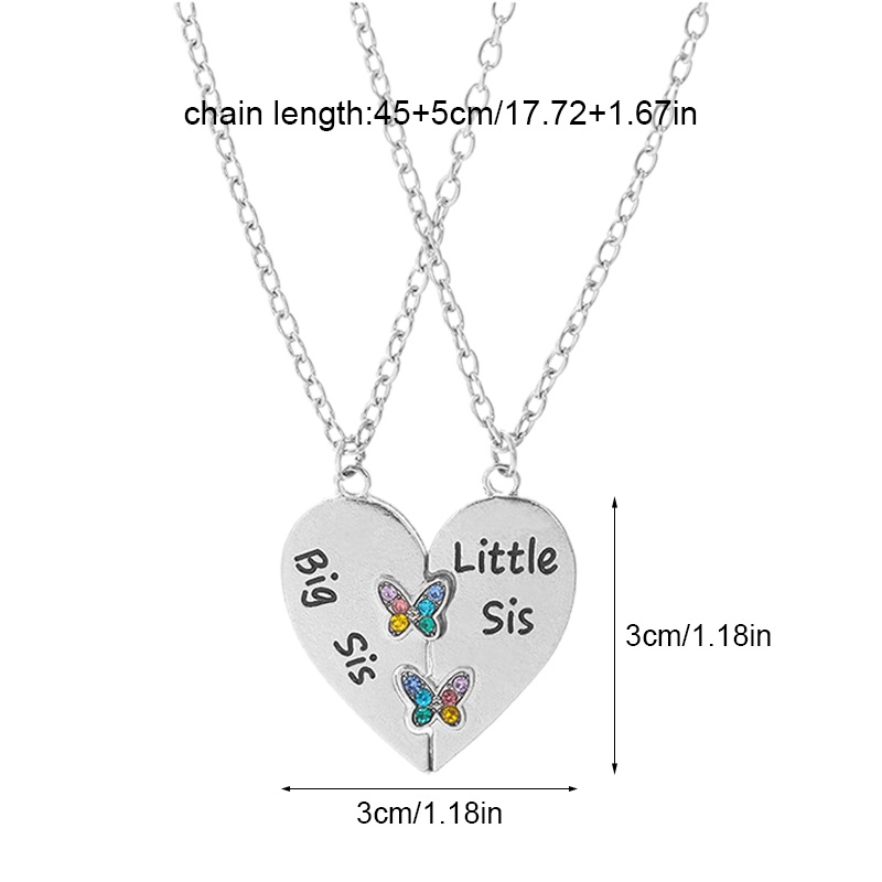 2 Pcs Kalung Rantai Choker Dengan Liontin Best Friend Untuk Wanita