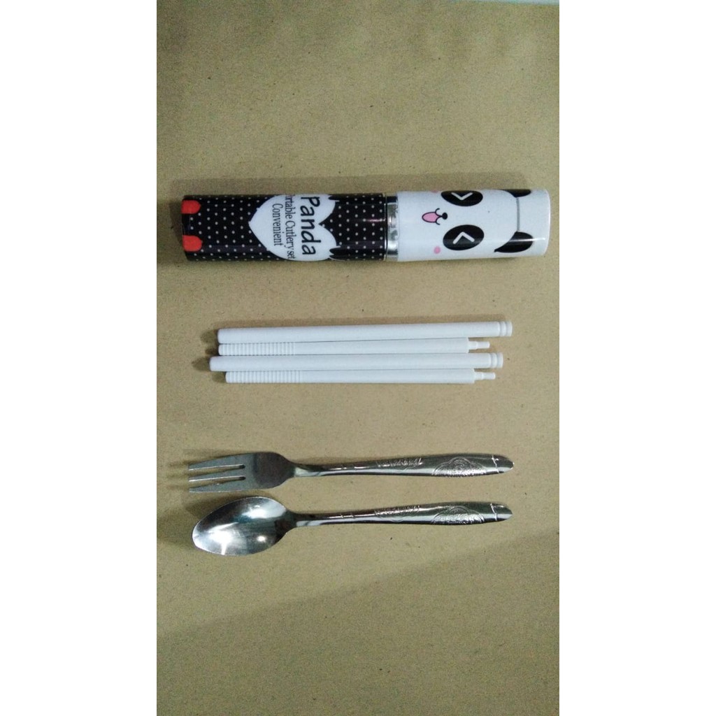 IKILOSHOP Sendok Makan Set Traveling Garpu Sumpit Travelling Stainless steel