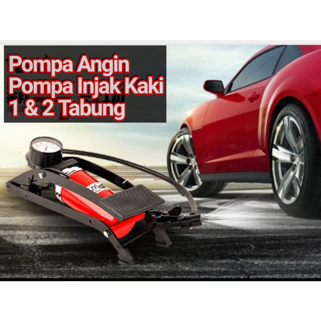 Super RED - Pompa Angin Pompa Injak Kaki Darurat Foot Pump Ban Merah - 1 Tabung