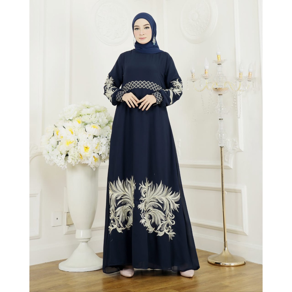 Gamis Bordir Cerruty Can Banu || Gamis Muslim Terbaru || Fashion Remaja Modern || [COD] Bayar di Tempat || Gamis Cerutty Baby Doll Kekinian