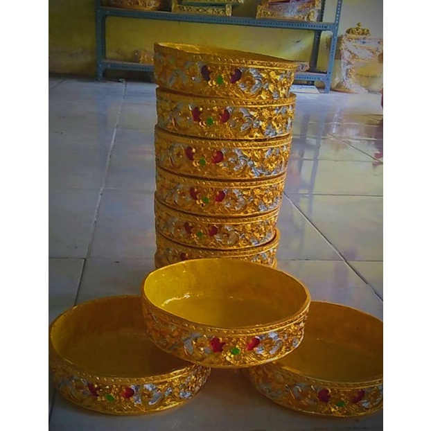 Tamas sodan bulat ukir bali ukuran 15cm.