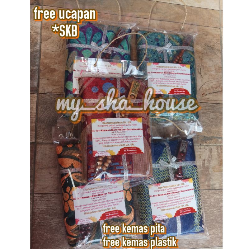Parcel Souvenir Sajadah BESAR+TASBIH murah pengajian / tasyakuran/ aqiqah /haji/umroh-1