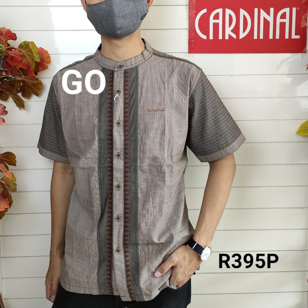 BB CARDINAL KEMEJA KOKO Taqwa Baju Muslim Lengan Pendek Salur Pakaian Pria Original Kekinian