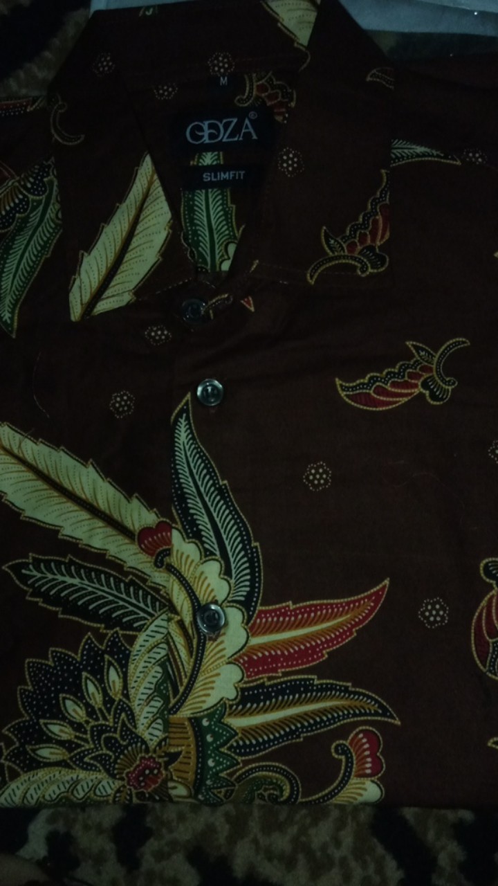 Odza Kemeja Batik Lengan Panjang Motif Modern Baju Atasan Batik Pesta Pria