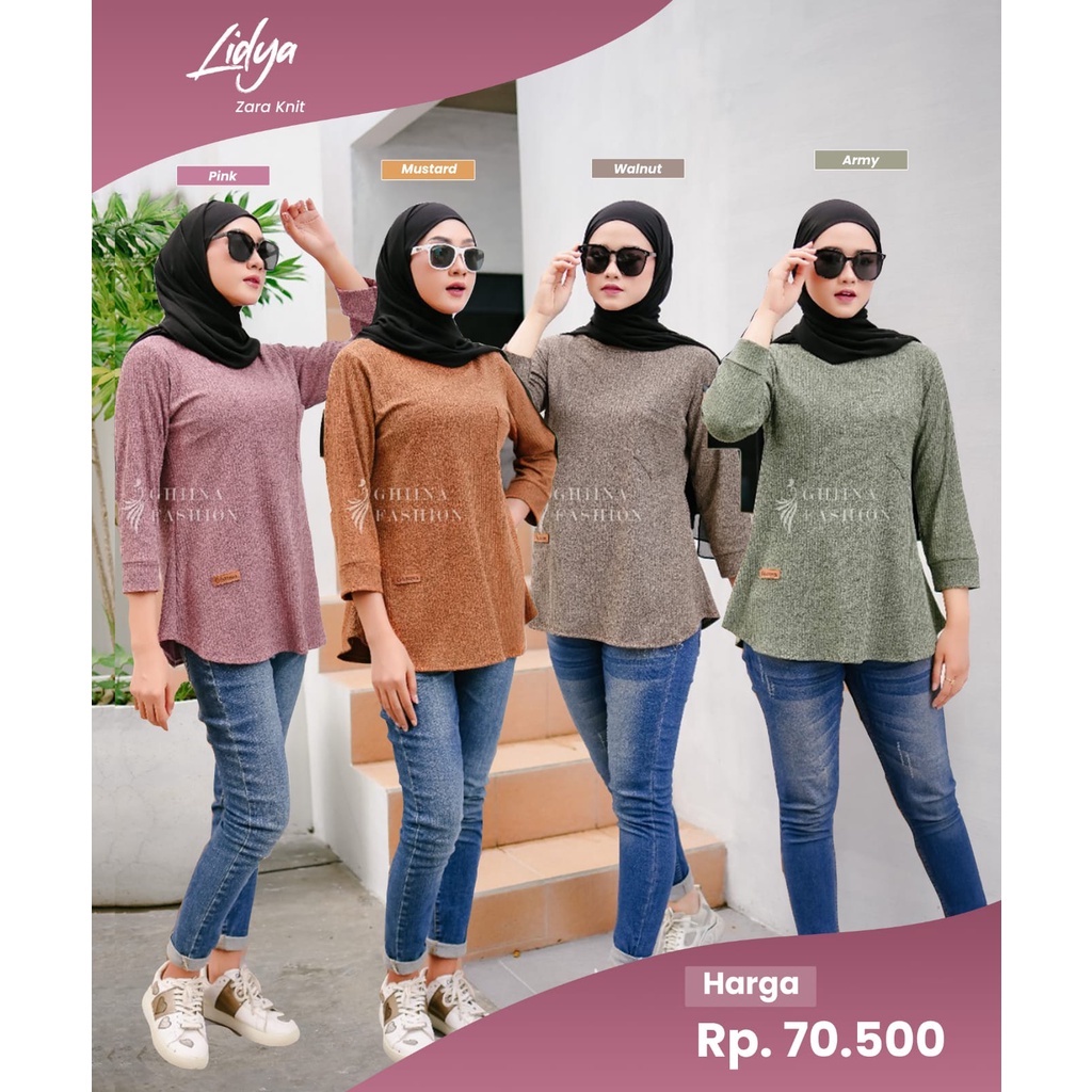 promo shopee 10.10, baju atasan wanita, rajut Lidya Blouse by Ghina Fashion