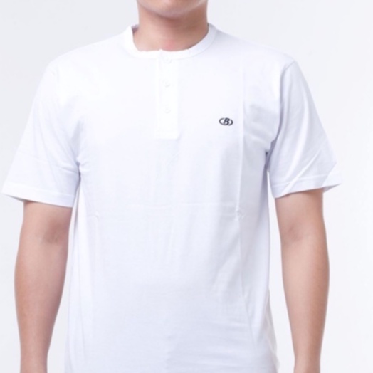 Barazha Unisex Kaos Polos Kancing Reguler Putih