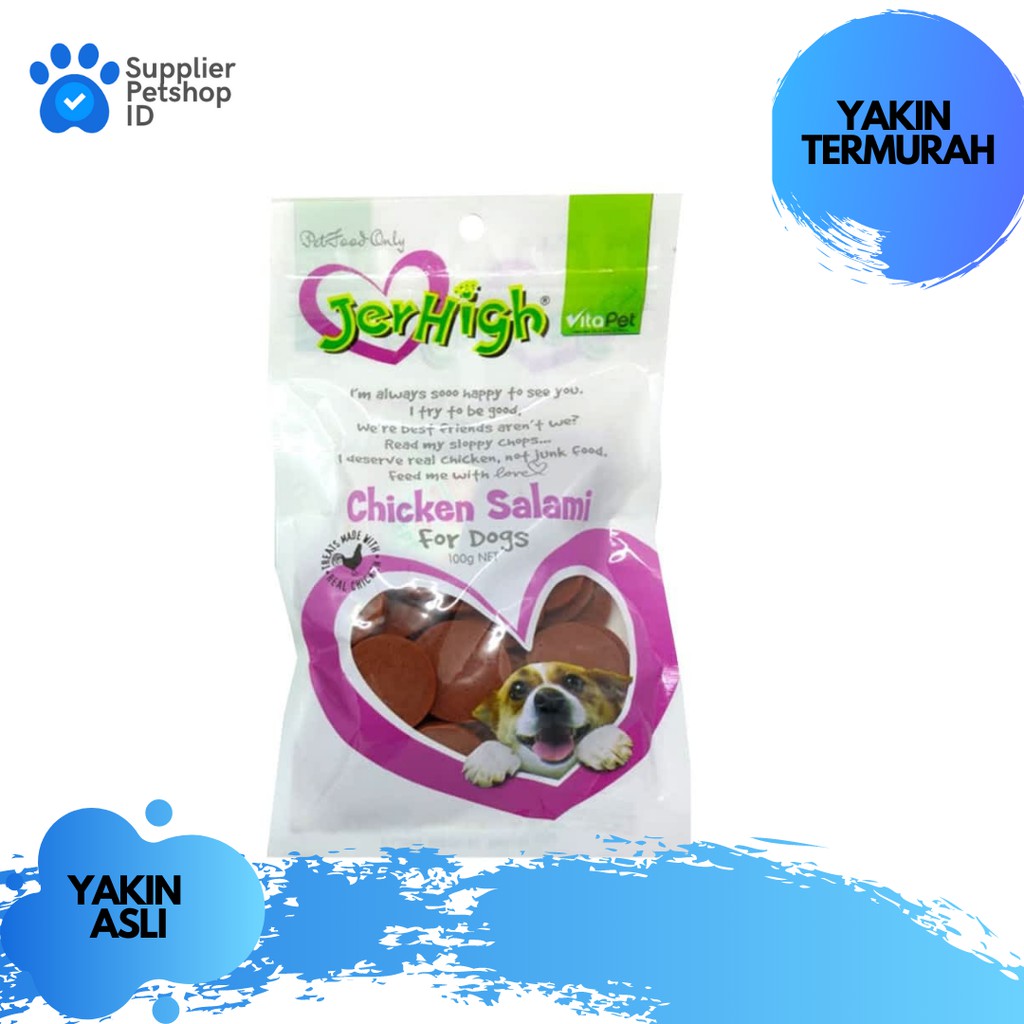 Snack Cemilan Anjing Vitapet JERHIGH CHICKEN SALAMI 100GR Dog Treats