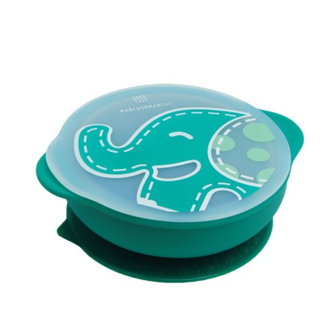 Marcus&amp;Marcus Silicone Suction Bowl with Lid – Peralatan Makan MPASI Mangkuk Suction