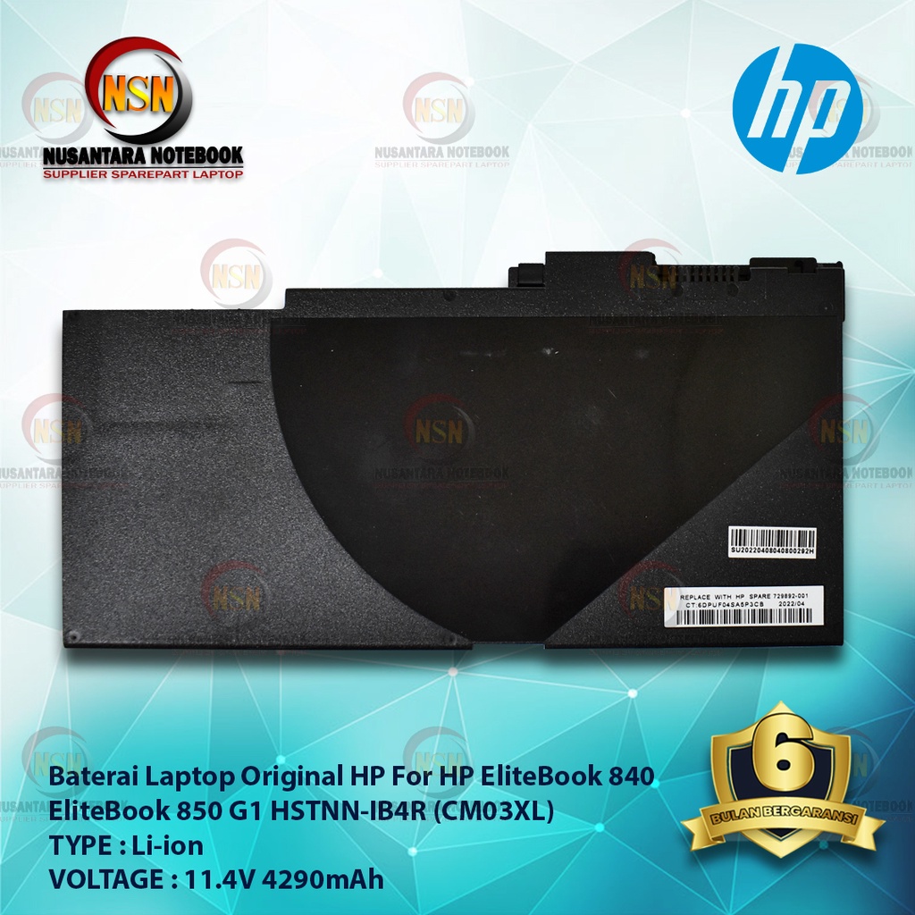 Baterai ORIGINAL HP EliteBook 840 EliteBook 850 G1 HSTNN-IB4R CM03XL