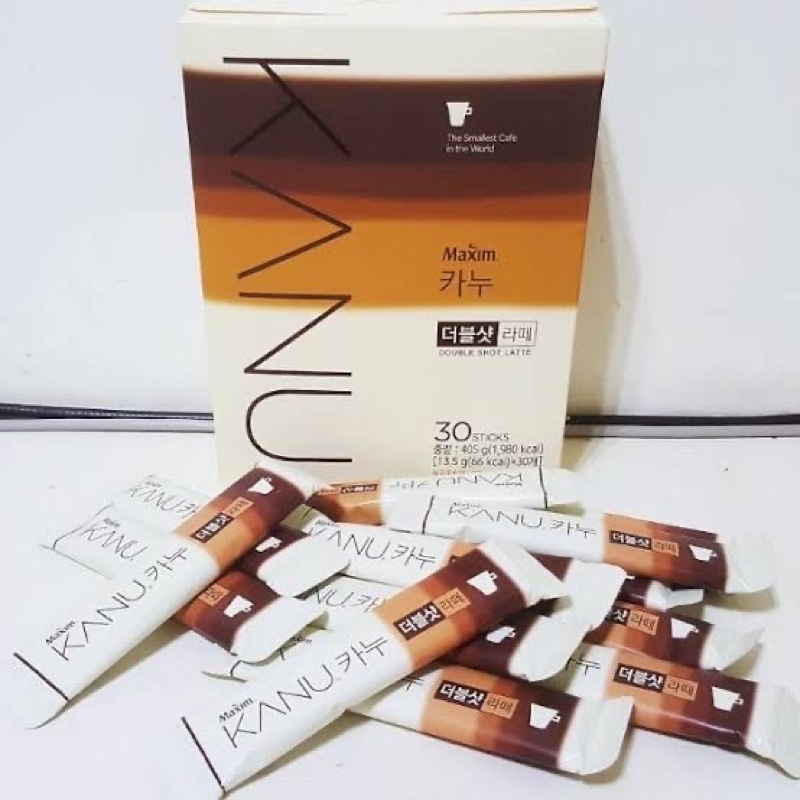 Maxim KANU Double Shot Latte Instant Coffee 1 Box isi 30 Sachet Kopi