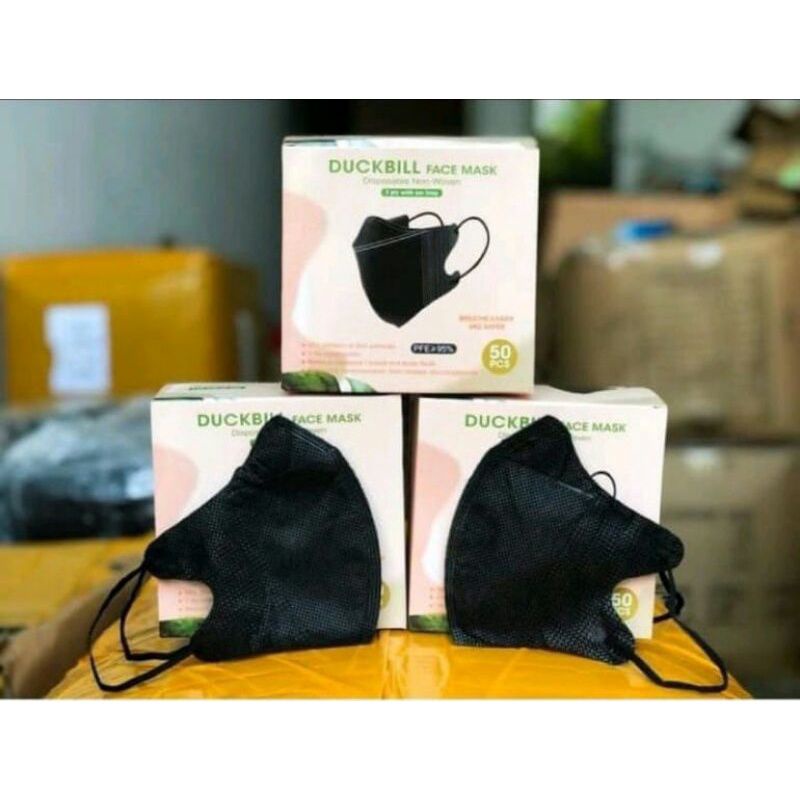 Masker Duckbill Y&B Care Hitam Putih Isi 50