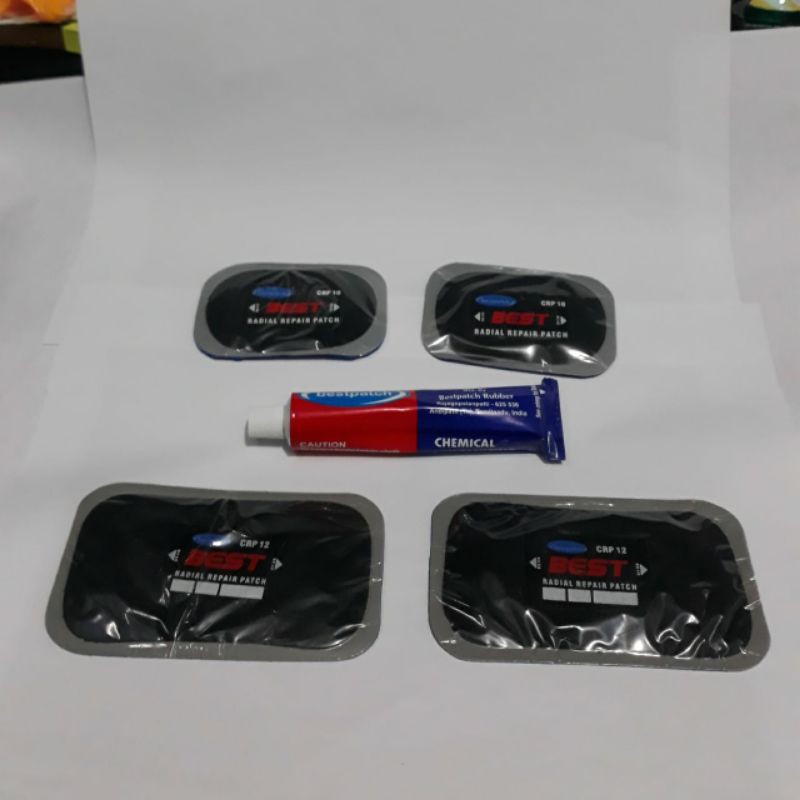 CRP - Bestpatch - Karet tambal tip top tubeless CRP 10 2pc - CRP 12 2pc lem 30ml