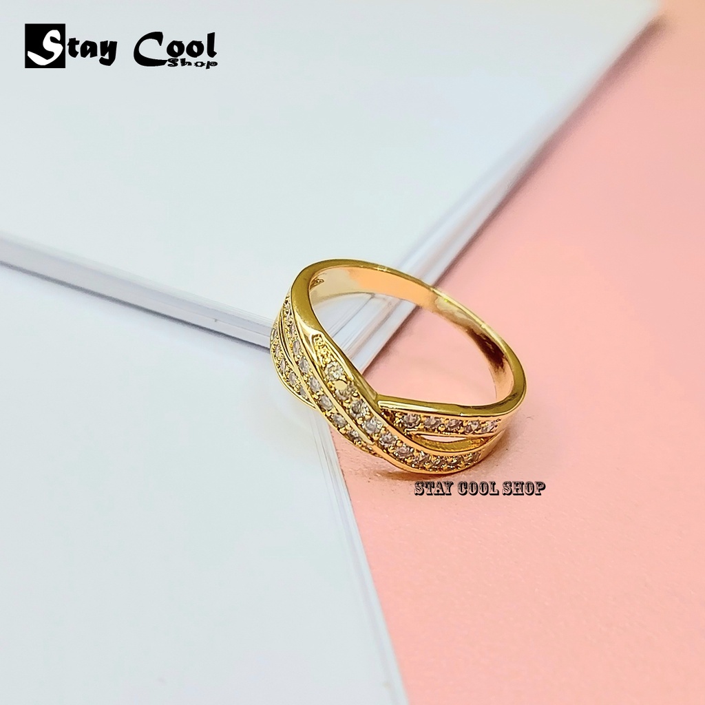 Cincin Wanita Xuping Warna Emas Asli Gold Model Terbaru 2021 Wanita Korea Import - Warna Emas BISA C