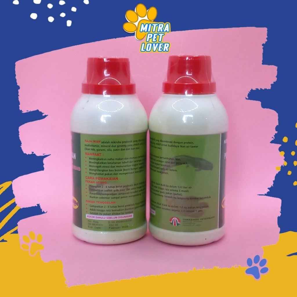 VITAMIN PEMACU PERTUMBUHAN IKAN - RAJA IKAN 250 ML ORIGINAL - MEMICU TUMBUH IKAN FISH MULTIVITAMIN MINERAL SEHAT AMAN AMPUH CEGAH STRESS CEPAT PANEN PET ANIMAL FISH HEALTHCARE AND VETERINARY TAMASINDO OBAT TERNAK HEWAN BINATANG PELIHARAAN MITRAPETLOVER