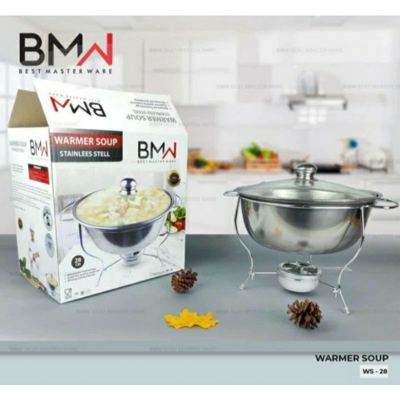wadah saji sayur bulat tutup kaca stainless steel prasmanan