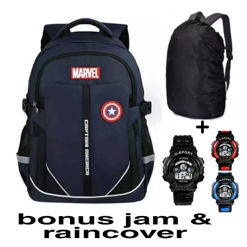 Tas Sekolah Anak Cowok Captain Amerika Lucu Sd Tk Sekolah Keren Karakter Kekinian Impor Tebaru 2021 