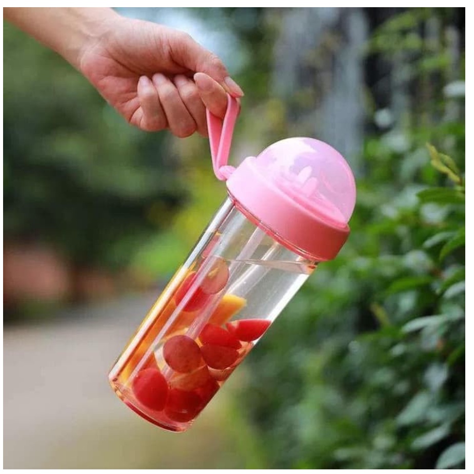 [MH] Botol Minum Duet Couple 450ml Plastik Kaca