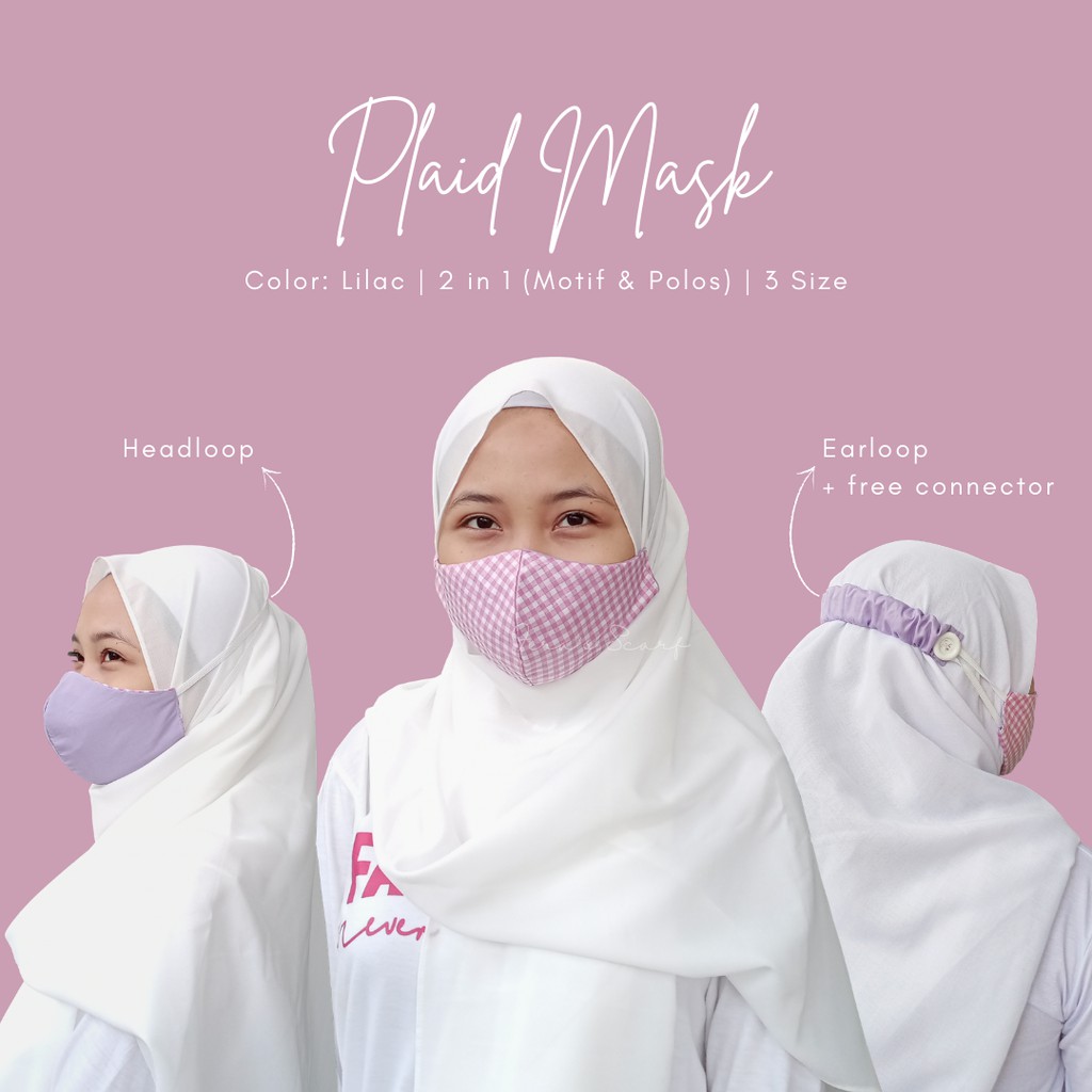 Plaid Mask | Masker Kain Kotak-Kotak 2 in 1
