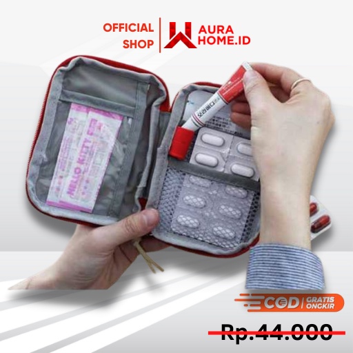 Tas Mini Obat P3K / Tas Kotak Tempat Wadah Obat Obatan Obat2 an  P3k Travel Traveling Alat Medis Bid