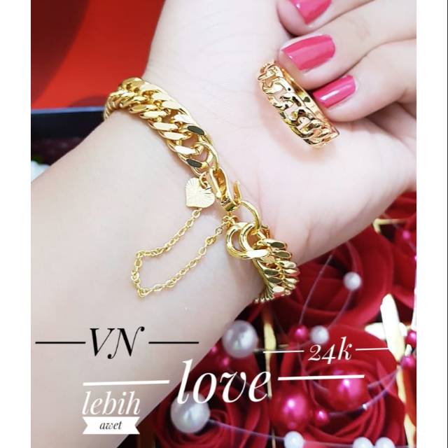 Gelang cincin emas 24 karat