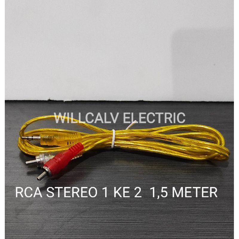 KABEL RCA STEREO 1 KE 2 / RCA MINI STEREO 1 KE 2 / RCA STEREO 1 KE 2 TRANSPARAN 1,5 METER