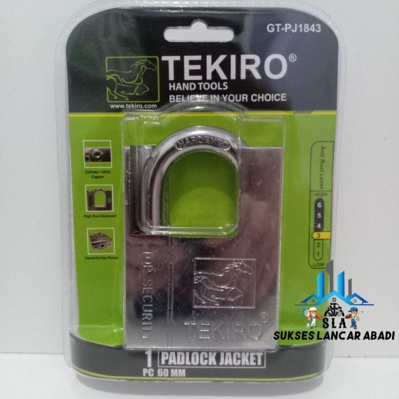 GEMBOL JAKET TEKIRO 60mm /GEMBOK PAGAR/GEMBOK GUDANG/GEMBOK RUKO