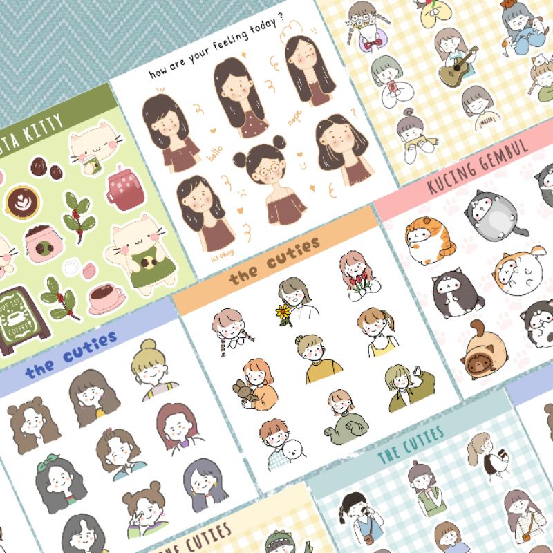 

Sticker Sheet : Medium Size|Stiker Lucu Dekorasi| (kisscut)