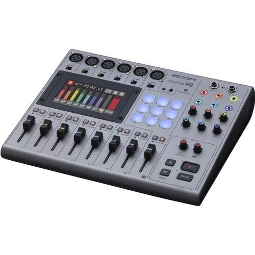 Zoom PodTrak P8 Portable Multitrack Podcast Recorder Mixer Soundcard