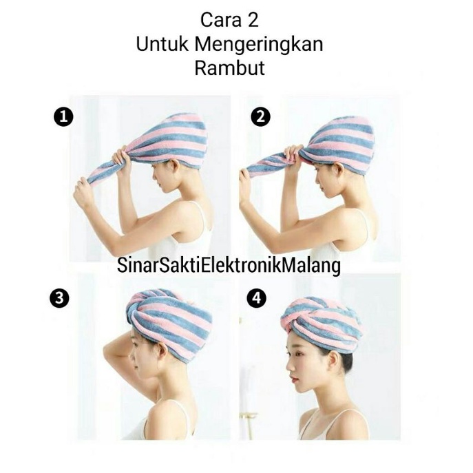 Handuk Pengering Rambut Keramas Cepat Kering Microfiber / Magic Towel Turban Quick Dry Impor Premium