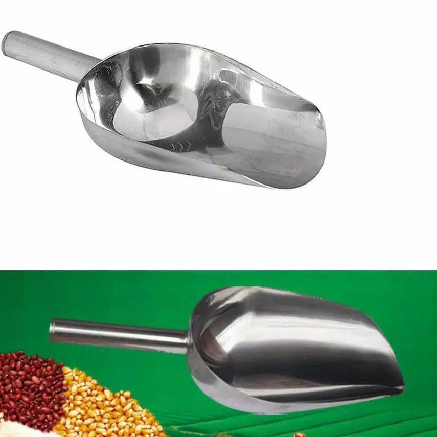 Hello - 1PC ORI 100% WITH BUBBLE [SEB9] Sendok Sekop Es Batu Stainless Steel SIZE 9 INCH Serokan Untuk Tepung / Gula / Biji Bijian / Beras SERBAGUNA PALING MURAH !!-3