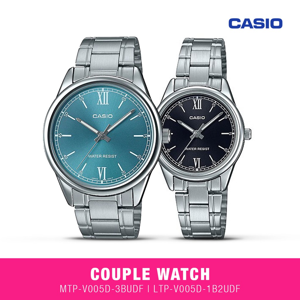 Jam Tangan Couple Casio MTP-V005D-3BUDF & LTP-V005D-1B2UDF  Original
