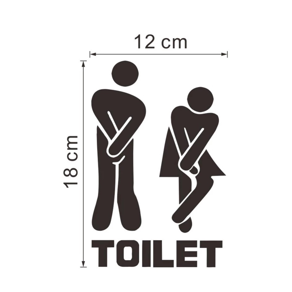 Stiker Dinding Toilet Universal Bahan PVC Tahan Air Dapat Dilepas