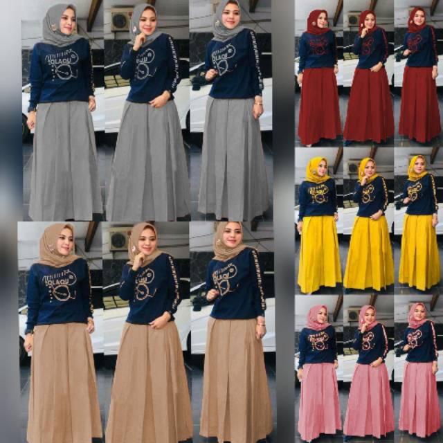 SET NAOMI FASHION PAKAIAN WANITA ATASAN DAN ROK BAHAN BABYTERRY FEHM