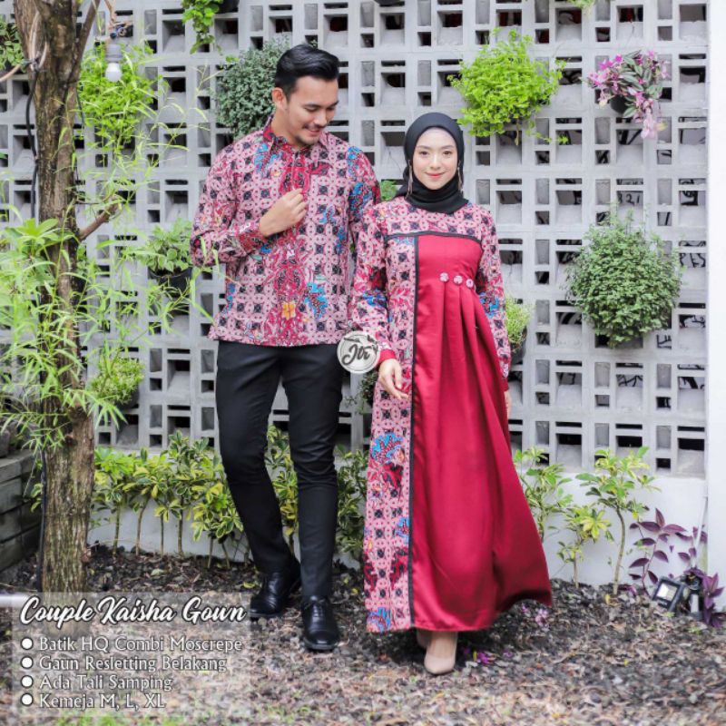 BATIK COUPLE GAMIS KOMBINASI BATIK COUPLE RAMADHAN BATIK COUPLE HARI RAYA GAMIS MODERN