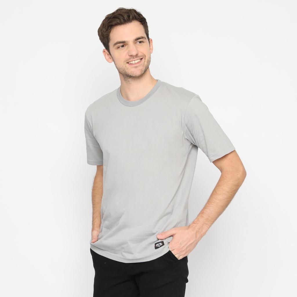 RS31 T-Shirt Grey Basic - Kaos Polos Lengan Pendek Soft Combed 30s Abu abu Super Big Size Jumbo