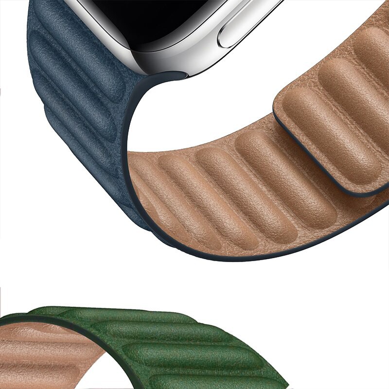 Strap Apple Watch Leather Link Magnetic Loop Sport Band Tali Jam Apple iWatch 38mm/40mm/41mm/42mm/44mm/45mm/49mm