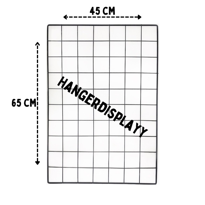 GRID WALL JARING RAM KAWAT BESI DINDING 45 x 65 CM / GANTUNGAN ACCESORIES DAN MASKER | Kawat Ram 45 x 65 Cm 3mm - Rak Display Aksesoris HP - Rak Gantung putih