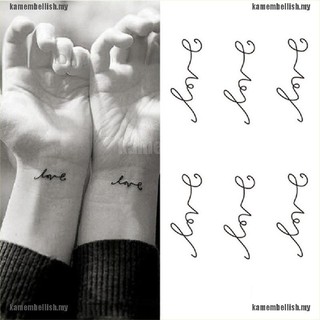 Stiker Tato  Temporer Motif Tulisan  Love Tahan Air Warna  