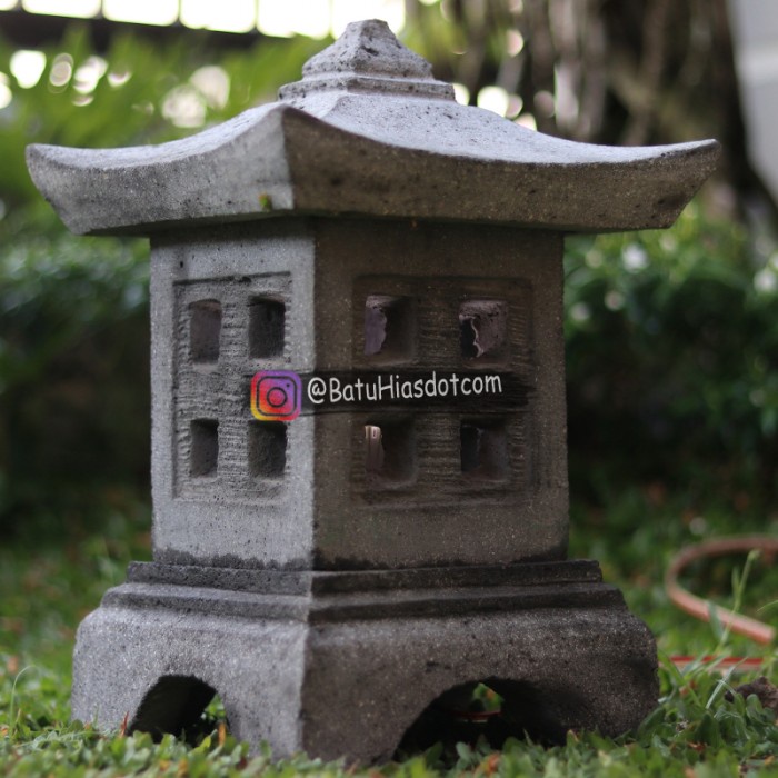 Lampu Taman Aksesoris Model Jepang Batu Cetak