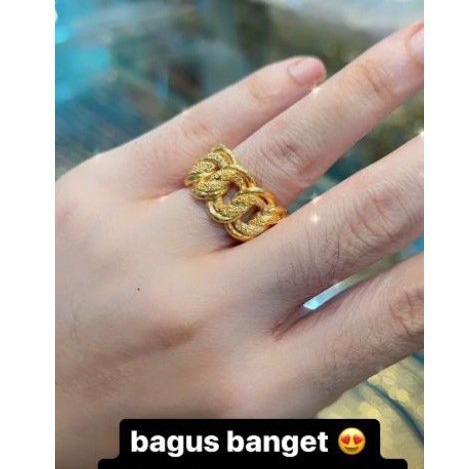 Cincin Sisik Naga cantik fashion premium elegant lapis emas