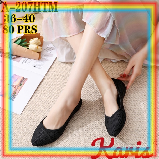 A207-3 Sepatu Jelly Karis Sepatu Kerja Wanita Flat Shoes Cewek Kasual Kekinian Import