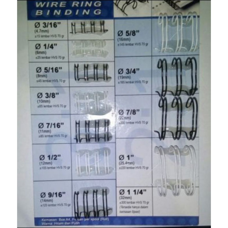 RING SPIRAL KAWAT JBI / TOPAZ A4 ISI 100 PCS PUTIH